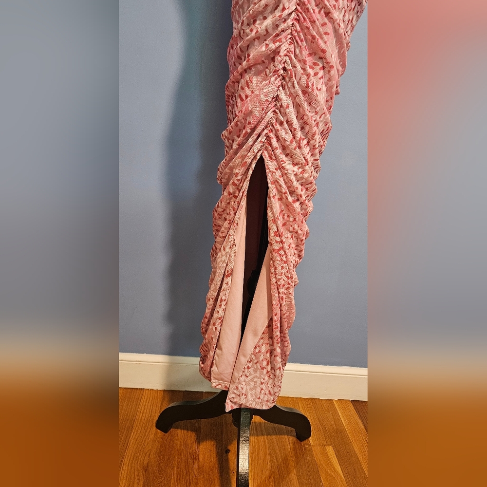 Express Pink Ruched Spaghetti Strap Cocktail Dress - Picture 3 of 3